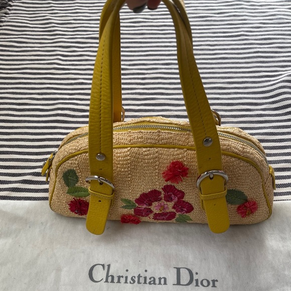 Dior Citrus Wicker Frame Bowler Handbag - Picture 2 of 7